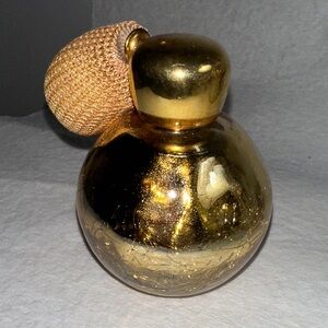 Vintage DeVilbiss Gold Perfume Atomizer, 1930’s Gold-Plated Crackle Glass Orb.